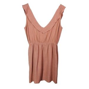 LUCCA Pale Peach Pink Sleeveless Linen Dress Small